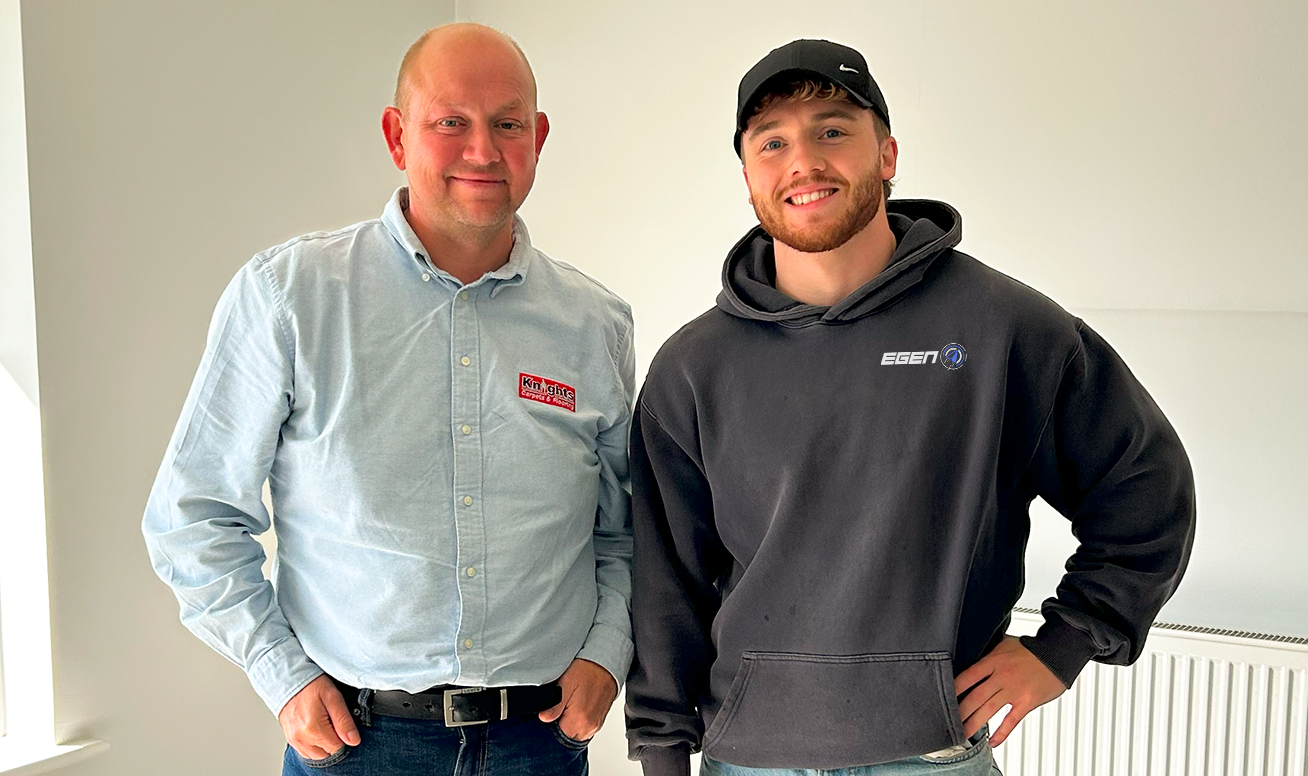 Nathan from EGEN with Craig from Knights Carpets and Flooring